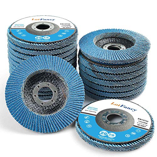 LotFancy Disco Abrasivo 115mm 20 Piezas Mezclado Disco de Láminas 40/60/80/120 Grano, Discos de Lijado Abrasivo de óxido de Zirconia LotFancy Disco Abrasivo 115mm 20 Piezas Mezclado Disco de Láminas 40/60/80/120 Grano, Discos de Lijado Abrasivo de óxido de Zirconia
