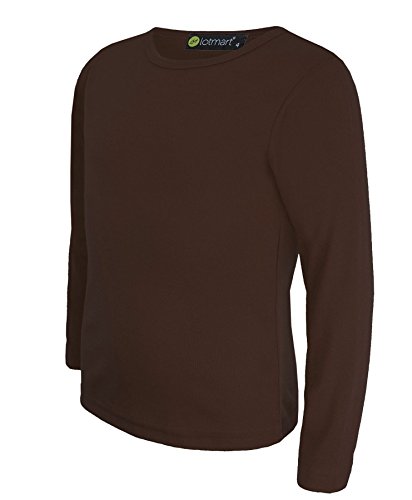 LOTMART básico Superior de Manga Larga para niñas en Marron Oscuro 11-12 años LOTMART básico Superior de Manga Larga para niñas en Marron Oscuro 11-12 años