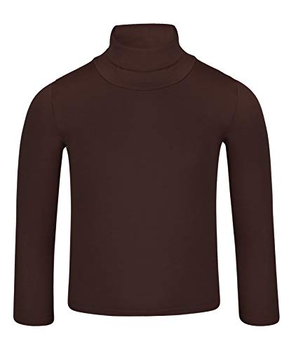 LOTMART Niños Liso Básico Entallado Manga Larga Cuello Vuelto Camisa - Marron, 13-14 Años LOTMART Niños Liso Básico Entallado Manga Larga Cuello Vuelto Camisa - Marron, 13-14 Años