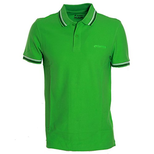 Lotto Sport – Polo para hombre de piqué de algodón para playa, tenis, barco, fútbol, L73 PQ, talla M, color principal azul