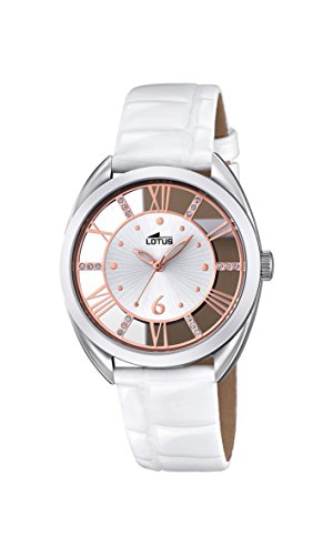 Lotus 18224/1 - Reloj de Pulsera para Mujer, Correa de Piel, Color Blanco