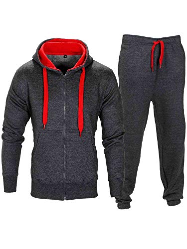 Love My Fashions® Hombres Chandal Conjunto Niñas Contraste Cable Lana Capucha Parte Superior Fondos Trotar Corredores Gimnasio Causal Ejercicio Corriendo Deporte Sudor Traje Pantalones Más Talla