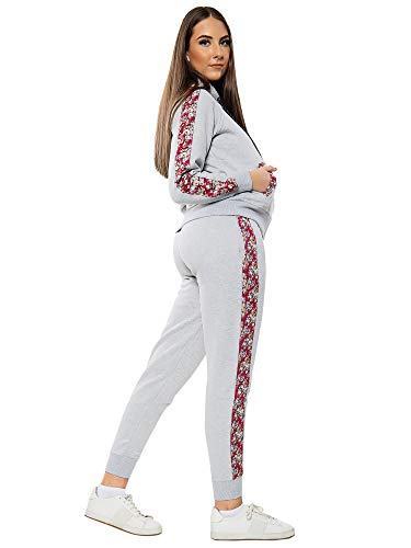 Love My Fashions® Mujer Chandal Lana Floral Panel Lateral Trotar Conjunto de Traje - Señoras Casual Acanalada Dobladillo Puños Desgastar - Sudadera con Cremallera Fondos para Gimnasio y Ciclismo Love My Fashions® Mujer Chandal Lana Floral Panel Lateral Trotar Conjunto de Traje - Señoras Casual Acanalada Dobladillo Puños Desgastar - Sudadera con Cremallera Fondos para Gimnasio y Ciclismo