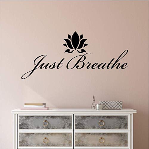 Lovemq 58 * 26 Cm Vinilo Etiqueta De La Pared Etiqueta De Yoga Relajante Palabras Inspiradoras Respira Letras Arte Decoración Mural Yoga Pilates Studio