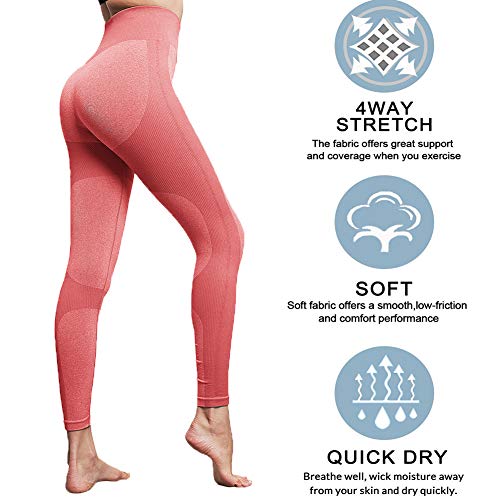 Lover-Beauty Pantalone Mujer Legging Yoga Deportiva Mujer Legging Elástico Cintura Alta Deportivo Entrenamiento Push Up para Danza Fitness Control Barriga Stretch Running Gimnasio Legging Pantalones