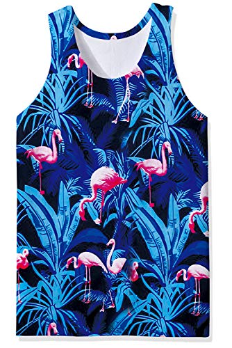 Loveternal 3D Chaleco Hombre Flamenco Tank Top Estampado Casual Camisetas sin Mangas Divertida T-Shirt XXL