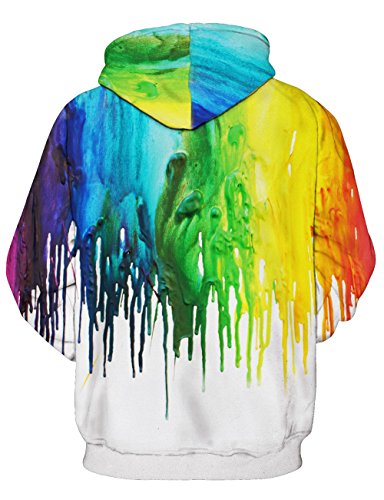 Loveternal Pintura Unisex 3D Sudadera con Capucha Estampado Deporte Gimnasio Sweatshirt para Adolescentes L
