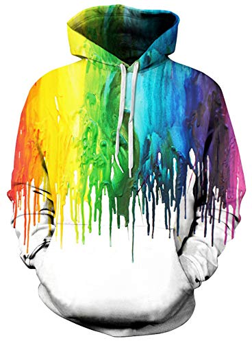 Loveternal Pintura Unisex 3D Sudadera con Capucha Estampado Deporte Gimnasio Sweatshirt para Adolescentes L