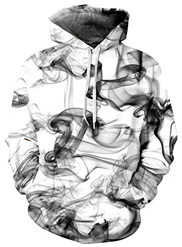 Loveternal Unisex Tinta China Hoodies Estampado 3D Hipster Hip Hop Pullover Sudadera con Capucha para Pareja Juniors L