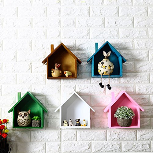 LOVIVER Estante de Pared Flotante de Madera Forma de Casita Cajas de Almacenamiento Organizador de Llaves Joyas Decoración Hogar - Blanco LOVIVER Estante de Pared Flotante de Madera Forma de Casita Cajas de Almacenamiento Organizador de Llaves Joyas Decoración Hogar - Blanco