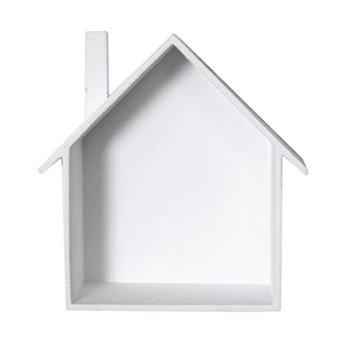 LOVIVER Estante de Pared Flotante de Madera Forma de Casita Cajas de Almacenamiento Organizador de Llaves Joyas Decoración Hogar - Blanco LOVIVER Estante de Pared Flotante de Madera Forma de Casita Cajas de Almacenamiento Organizador de Llaves Joyas Decoración Hogar - Blanco