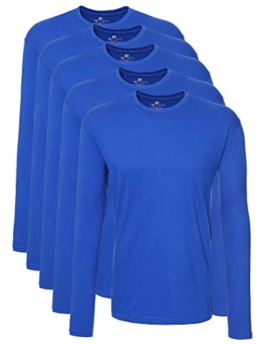 Lower East Camiseta de manga larga Hombre, Pack de 5, Azul claro, L