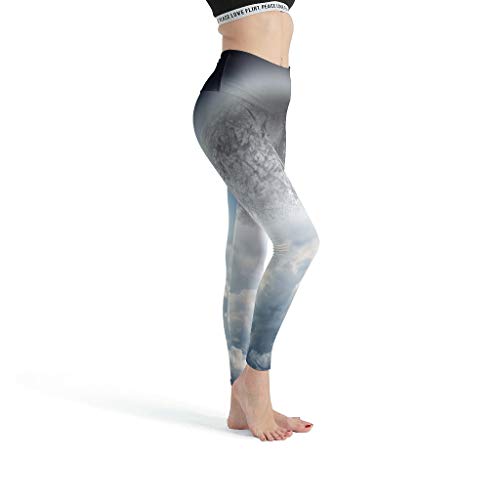 LPLoveYogaShop Leggings para mujer, diseño de luna, nubes, cielo, paisaje, gráficos, ajustados, polainas de yoga, polainas de danza para deporte blanco XL