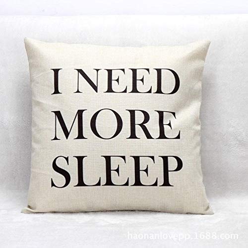 Lplpol Funda de almohada con texto en inglés "I Need More Sleep Accent Pillow Pillow Pillow 45,72 cm Decoraciones Lplpol Funda de almohada con texto en inglés "I Need More Sleep Accent Pillow Pillow Pillow 45,72 cm Decoraciones