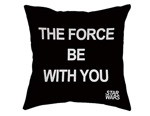 Lplpol Funda de almohada decorativa con texto en inglés "May The Force Be With You" (66 cm)