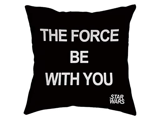 Lplpol Funda de almohada decorativa con texto en inglés "May The Force Be With You" (66 cm) Lplpol Funda de almohada decorativa con texto en inglés "May The Force Be With You" (66 cm)