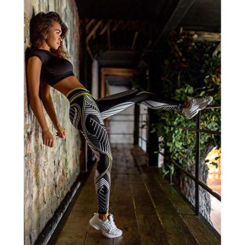 LQIQI Leggins Cruzados de Talle Alto Cintura en V sostén Tus Caderas Leggings Levantamiento de Cadera Fitness sin Costuras Apretado impresión Ajuste Ajustado y rápido Secado Leggings para Mujer