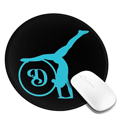 LQKSSLBO Redondo Alfombrilla De Ratón Nombre D Gimnasia acrobática, Alfombrilla Gaming, Base De Goma Antideslizante para Gamers, Pc Portátil Mouse Pad, 20cm