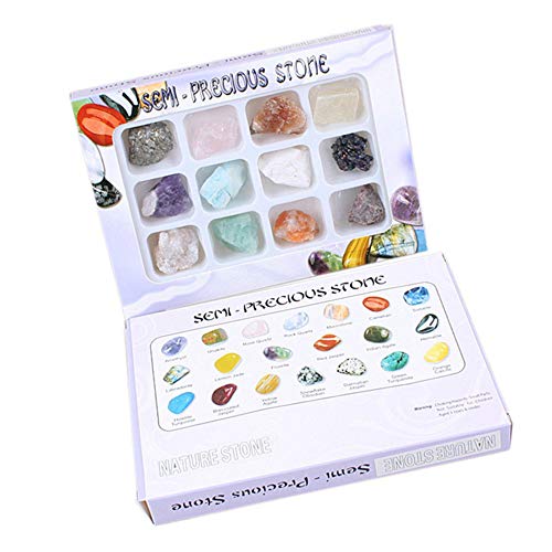 LQKYWNA Gems Rock Mineral Specimen Juguetes Educativos con Caja De Colección Gran Regalo De Ciencia para Entusiastas De La Mineralogía Y La Geología De Cualquier Edad