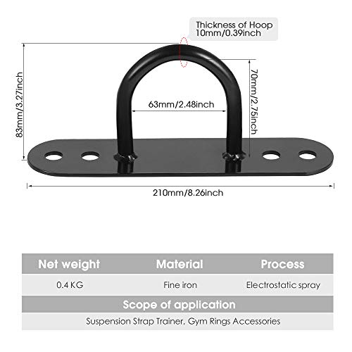 LQKYWNA Pared Techo Montaje Anclaje Soporte Gancho Cuerda de Escalada Columpio Bolsa de Arena Equipo Deportivo Fijación párr Correas de Suspension, Puede Soportar 300 kg