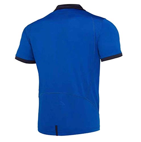 LQLD 2019 Mundial de la Copa de Italia Rugby Jersey, de Secado rápido poliéster Camiseta de Manga Corta Transpirable partidarios de Rugby de los Hombres de la Camiseta,Azul,M
