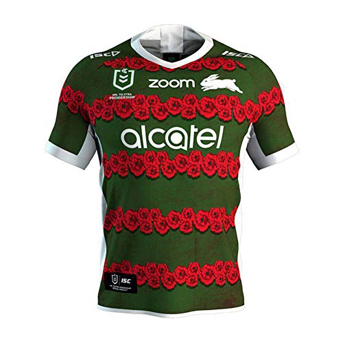 LQLD Los Hombres de Sydney Copa Mundial de Rugby 2019 2019-20 Vapodri Inicio de Manga Corta de Rugby clásica Jersey,Verde,XXL