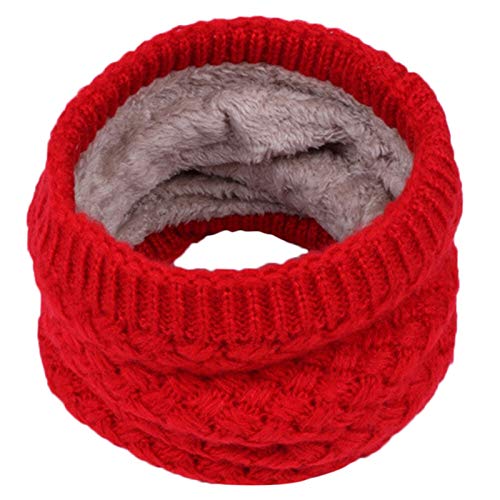 LQZ Bufanda de Invierno for Mujeres, niños bebé bebé cálido de algodón Cepillado Cuello Cuello cálculo círculo ski Escalada Bufanda (Color : Red)