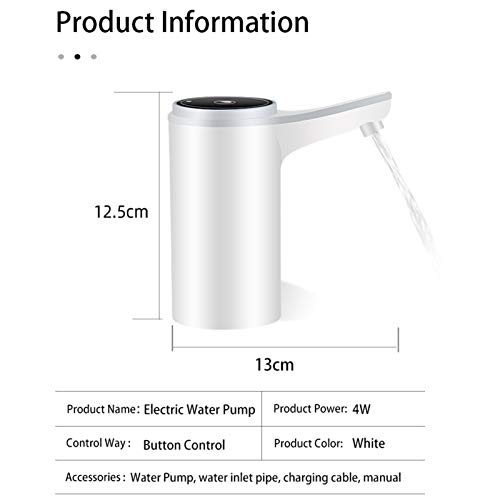 LQZ Dispensador de Agua, Bomba de la Botella de Agua Recargable USB Mini Electric Potable Bomba de Agua de 19 litros Botella de la Bebida del dispensador LQZ Dispensador de Agua, Bomba de la Botella de Agua Recargable USB Mini Electric Potable Bomba de Agua de 19 litros Botella de la Bebida del dispensador