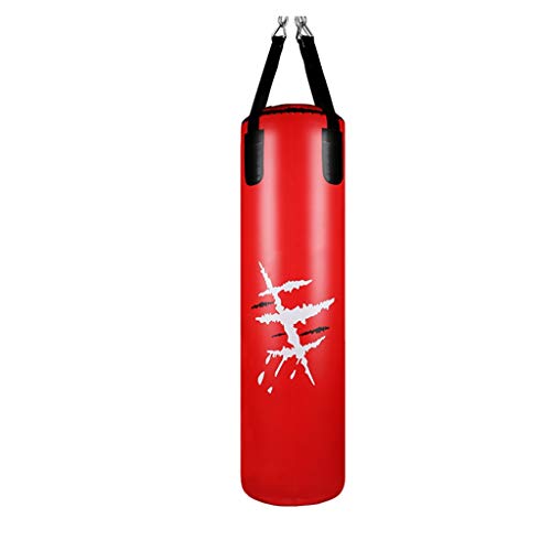 LRZLZY Saco de boxeo para entrenamiento de boxeo, saco de boxeo para colgar, saco de boxeo hueco para adultos, estudiantes, hogar, equipo de entrenamiento de taekwondo (color: rojo, tamaño: 150 cm)