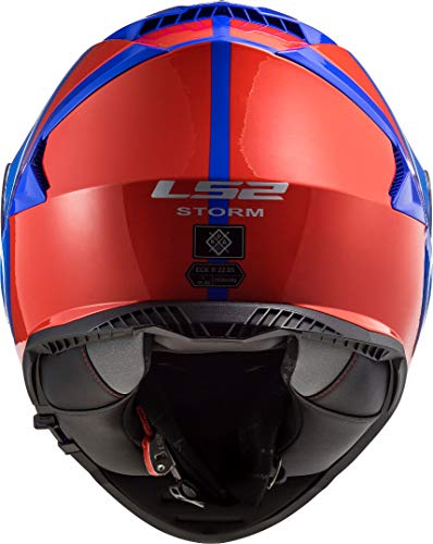 LS2, Casco Integral Storm Slant, Azul Rojo, M