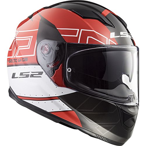 LS2 - Casco integral Stream Evo KUB, talla XXL, color rojo y negro