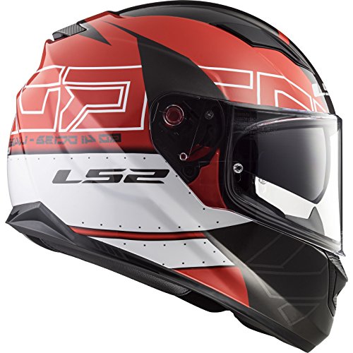 LS2 - Casco integral Stream Evo KUB, talla XXL, color rojo y negro