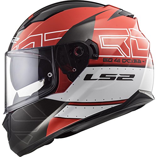 LS2 - Casco integral Stream Evo KUB, talla XXL, color rojo y negro