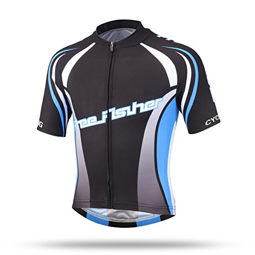 LSERVER-Niños Maillots de Bicicleta Conjunto de Ropa de Ciclo Jersey de Manga Corta + Pantalones, Negro Azul, XXL LSERVER-Niños Maillots de Bicicleta Conjunto de Ropa de Ciclo Jersey de Manga Corta + Pantalones, Negro Azul, XXL