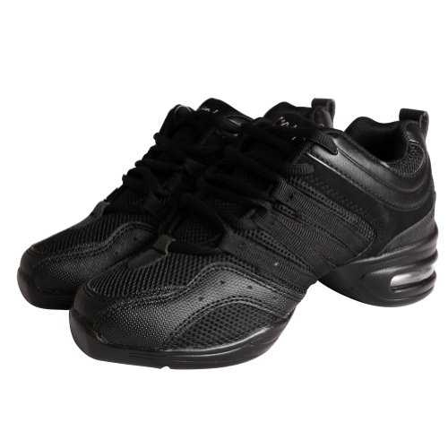 LSHEL Zapatos Aire Libre Deportes Danza Mujer - Lona Cordones Suela de Goma Zapatillas Negro Informal Jazz Contemporáneo Baile Practicidad Running Sneaker