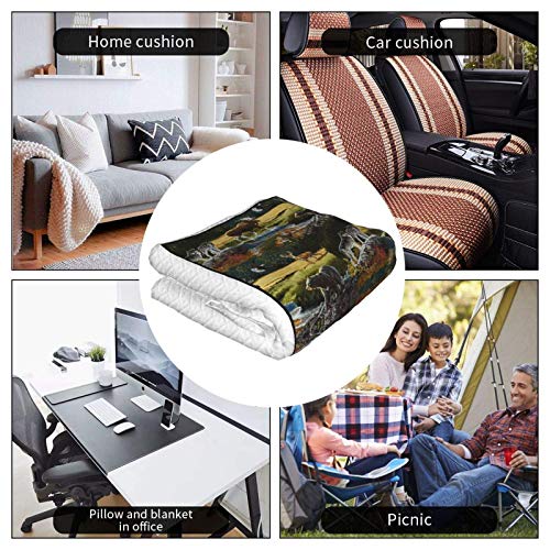 Lsjuee Bringing Nature Home Mountain Wildlife Nature Manta 2 en 1, Manta Ligera y Duradera, Almohada de Viaje Lsjuee Bringing Nature Home Mountain Wildlife Nature Manta 2 en 1, Manta Ligera y Duradera, Almohada de Viaje