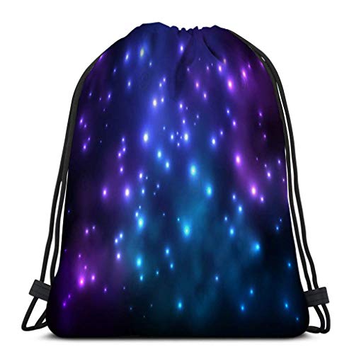 Lsjuee Dance Sport Gym Bolsas de cordón livianas Sackpack Folleto de presentación del universo Plantilla de espacio de estrellas Simple