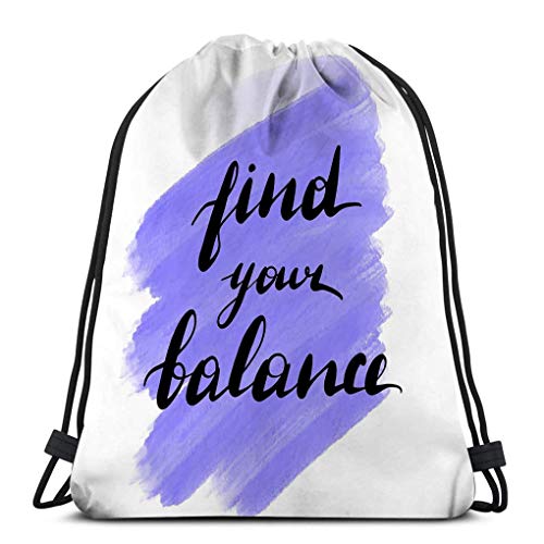 Lsjuee, ligero, senderismo, natación, playa, mochila con cordón, bolsa, inscripción de letras, encuentra tu equilibrio, cita motivadora, mancha de acuarela, inscripción de letras, encuentra tu Lsjuee, ligero, senderismo, natación, playa, mochila con cordón, bolsa, inscripción de letras, encuentra tu equilibrio, cita motivadora, mancha de acuarela, inscripción de letras, encuentra tu