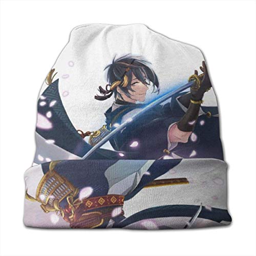 Lsjuee Touken Ranbu Online Gorro de punto para hombre adulto Gorro Beanie Gorro informal Gorro de calavera Sombreros ligeros multifuncionales Al aire libre Otoño e invierno Cálido Suave Ligero Transp