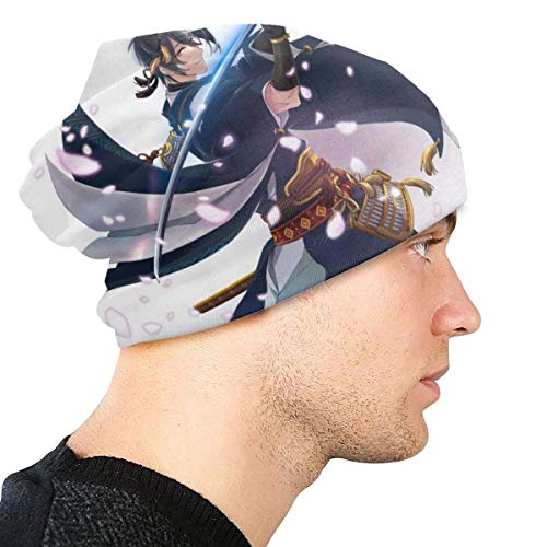 Lsjuee Touken Ranbu Online Gorro de punto para hombre adulto Gorro Beanie Gorro informal Gorro de calavera Sombreros ligeros multifuncionales Al aire libre Otoño e invierno Cálido Suave Ligero Transp