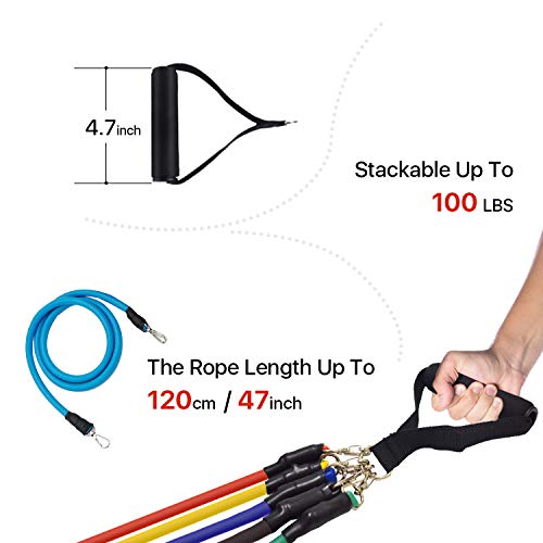 LSR Bandas Elasticas Musculacion,Set de Bandas de Resistencia con Cinco Tubo de Látex,Bandas de Resistencia Fitness para Yoga,Fisioterapia,Estiramientos,Gimnasio en Casa,Incluye Bolsa de Transporte LSR Bandas Elasticas Musculacion,Set de Bandas de Resistencia con Cinco Tubo de Látex,Bandas de Resistencia Fitness para Yoga,Fisioterapia,Estiramientos,Gimnasio en Casa,Incluye Bolsa de Transporte