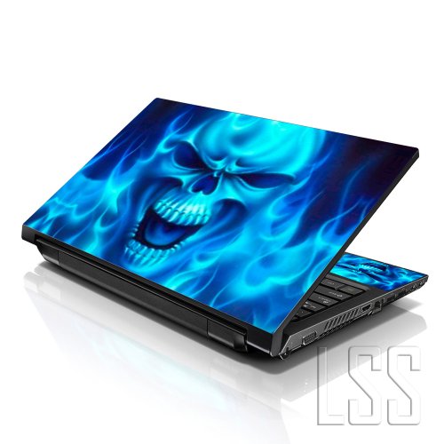 LSS 15 15.6" - Adhesivo decorativo para portátil de 13.3", 14", 15.6", 16", HP, Dell, Lenovo, Apple, Asus Acer Compaq (2 muñequeras incluidas), color azul