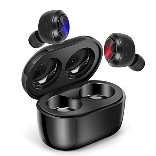 LTDNB Auriculares Bluetooth, Impermeable Auriculares Inalámbricos Bluetooth 5.0 HiFi Mini Twins Estéreo In-Ear Bluetooth con Caja de Carga Portátil para iPhone y Android