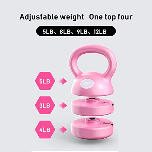 LTINN Equipo De Entrenamiento De Fuerz Y Pesas Ajustables con Pesas Kettlebell para Gimnasios Caseros: Rosa