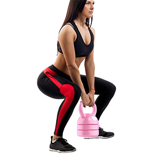 LTINN Equipo De Entrenamiento De Fuerz Y Pesas Ajustables con Pesas Kettlebell para Gimnasios Caseros: Rosa