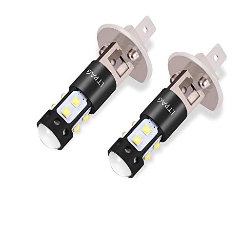 LTPAG 2pcs Bombilla H1 LED Coche,100W 20SMD Luces Antiniebla Bombillas 6000K 2000 Lúmenes IP68 Impermeable LED Lamparas, Blanco Frío