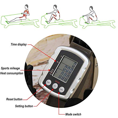 L.TSA Máquinas de Remo Resistencia a la presión de Aceite de 12 etapas Máquina de Remo Gimnasio casero Rower Fitness Cardio L.TSA Máquinas de Remo Resistencia a la presión de Aceite de 12 etapas Máquina de Remo Gimnasio casero Rower Fitness Cardio