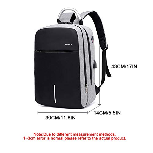 LTTA Mochila, Mochila para Hombre Bloqueo de contraseña Mochila antirrobo USB Carga de Carga Bolsa de computadora Negocio Ocio Viaje Mochila,A