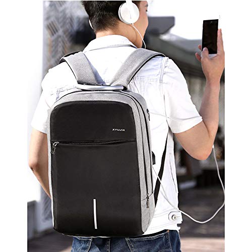 LTTA Mochila, Mochila para Hombre Bloqueo de contraseña Mochila antirrobo USB Carga de Carga Bolsa de computadora Negocio Ocio Viaje Mochila,A