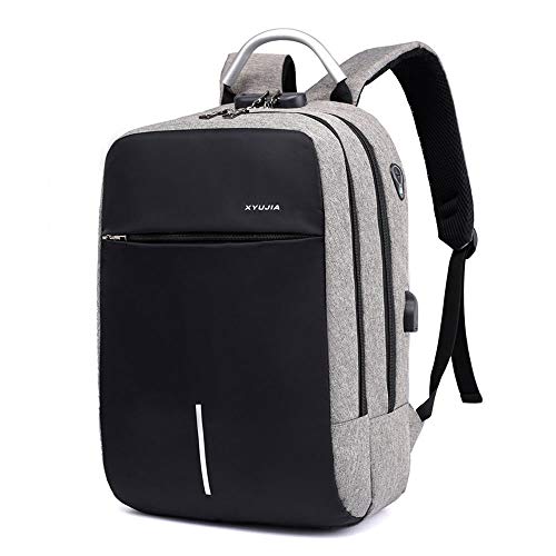 LTTA Mochila, Mochila para Hombre Bloqueo de contraseña Mochila antirrobo USB Carga de Carga Bolsa de computadora Negocio Ocio Viaje Mochila,A